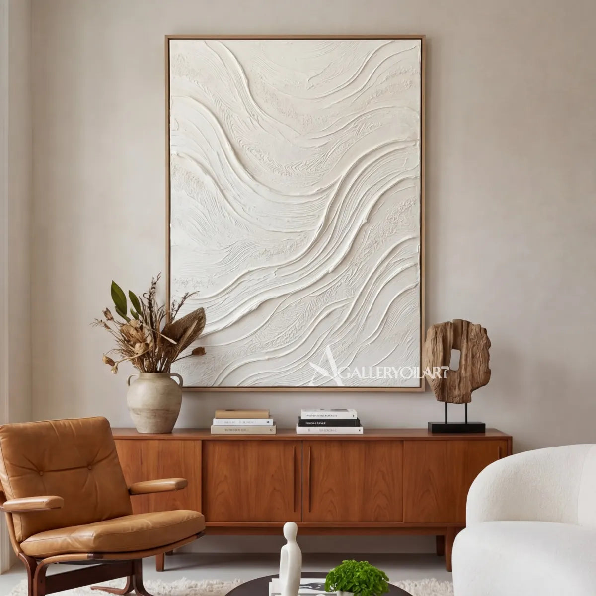 Textured-3D-white-flowing-relief-wall-art-close-up