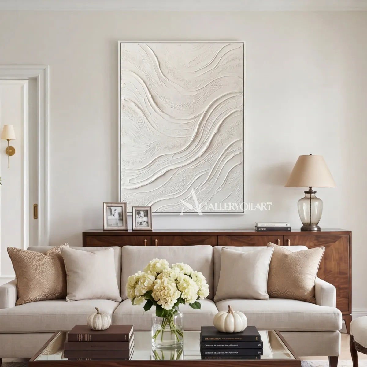Textured-3D-white-flowing-relief-wall-art-wall-display