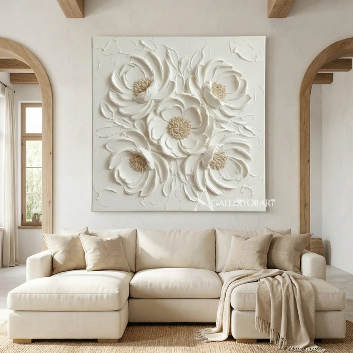 Floral-Tree-white-garden-chorus-wall-art-petal-relief-detail
