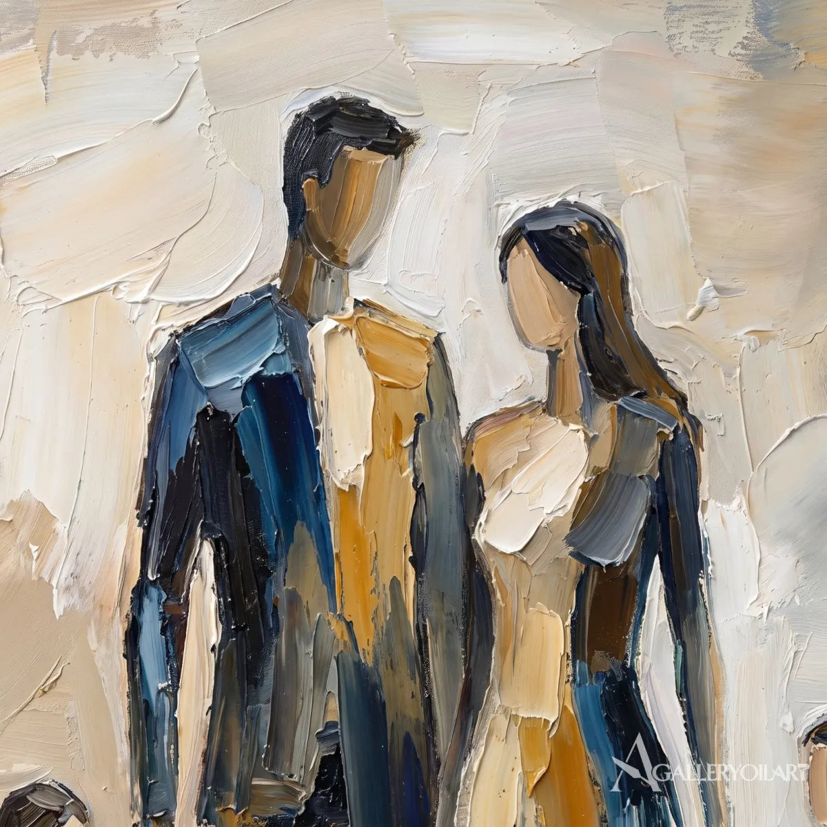 Close-up-of-layered-brushwork-and-abstract-figures-in-blue-and-ochre