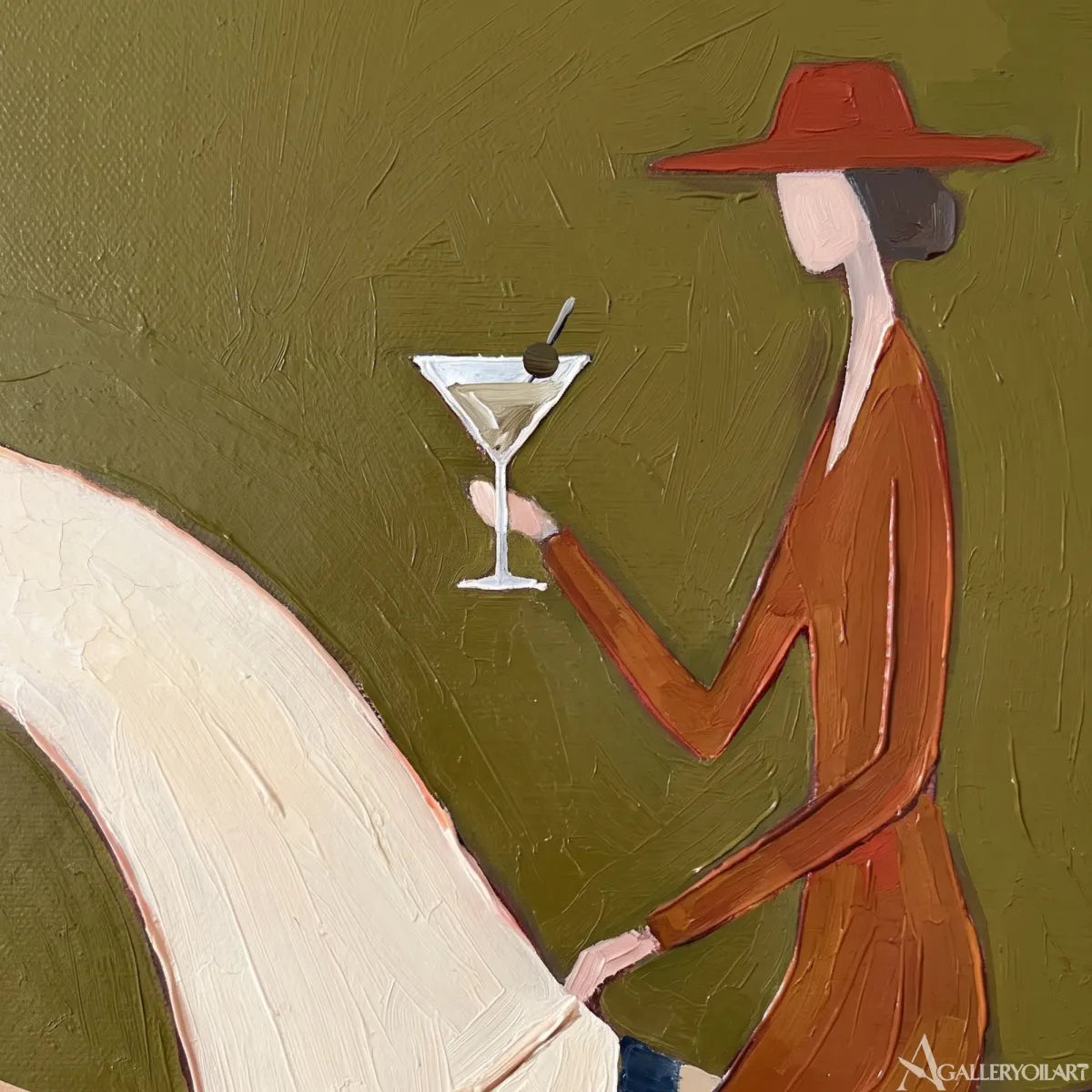 rider-on-a-white-horse-raising-a-toast-western-cowboy-art-Gold-wall-art-in-close-up-detail