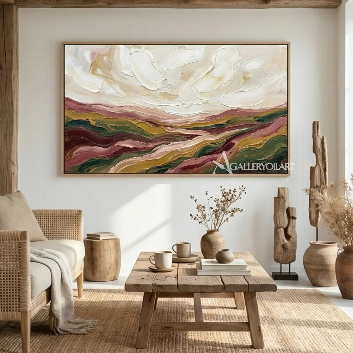 textured-3d-layered-valley-flow-cream-dusty-rose-olive-green-ochre-and-deep-brown-wall-art-in-a-sunlit-room