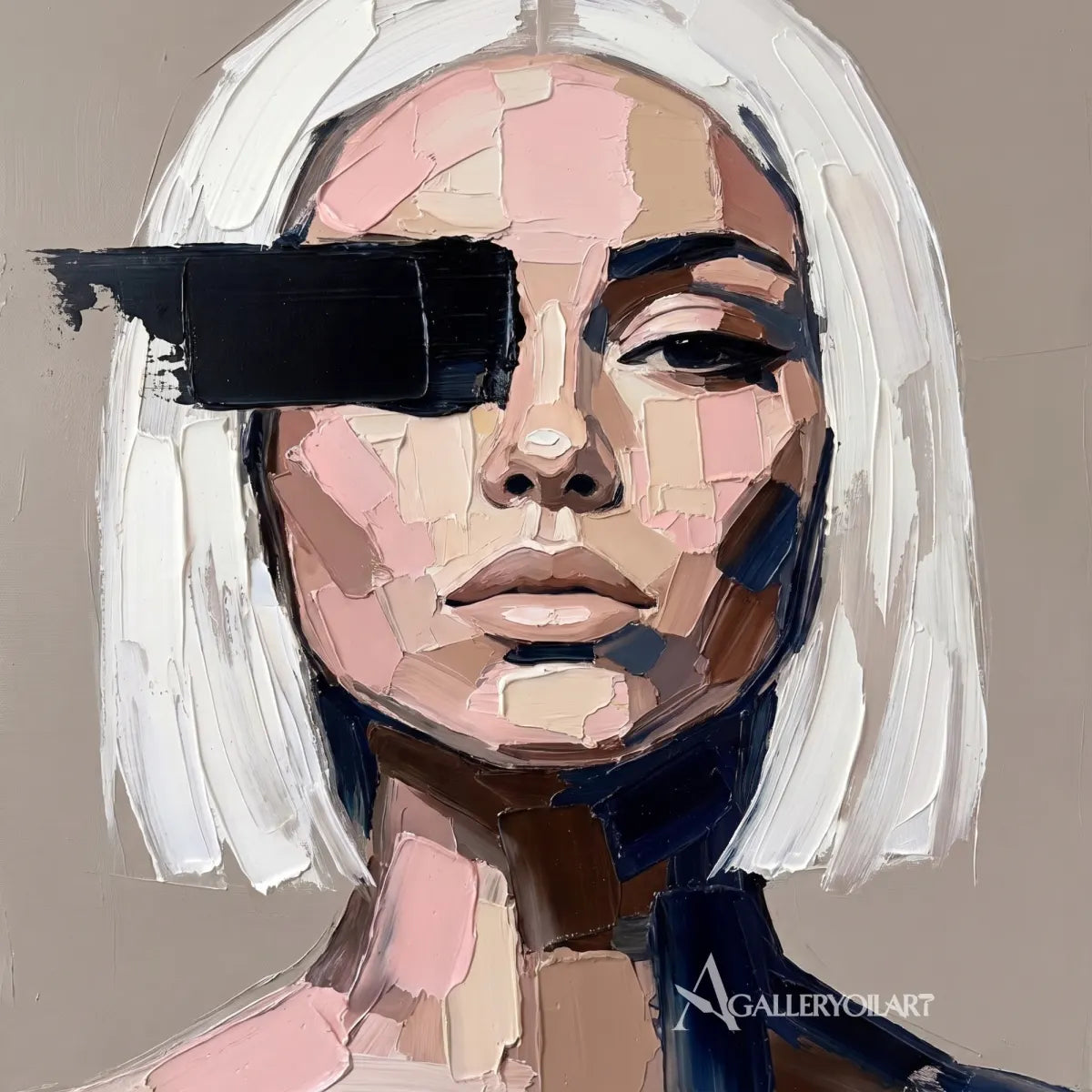 Close-up-portrait-art-of-a-woman-with-pink-skin-tones-white-hair-and-bold-black-eye-detail