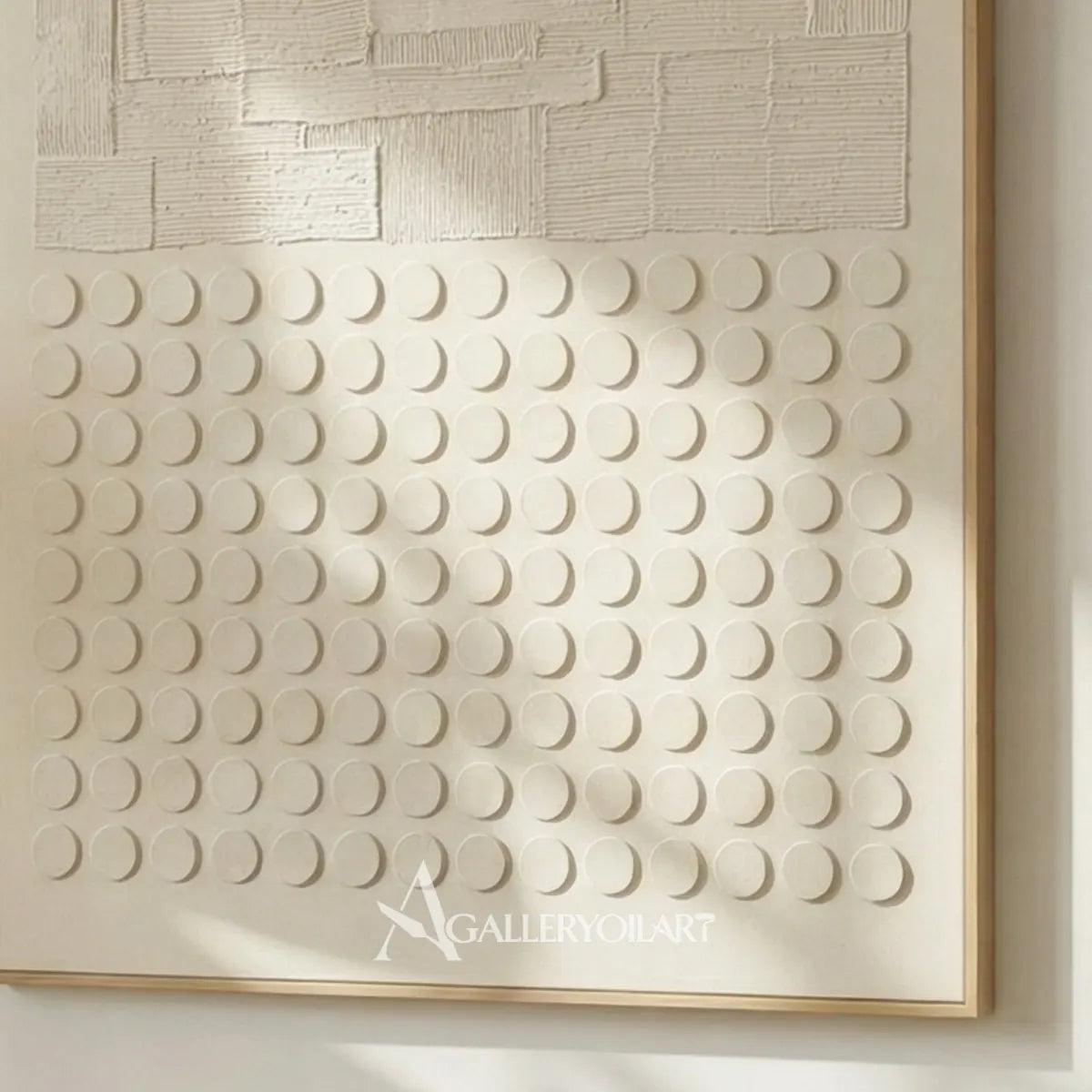 Textured-3D-white-modular-relief-wall-art-circle-detail