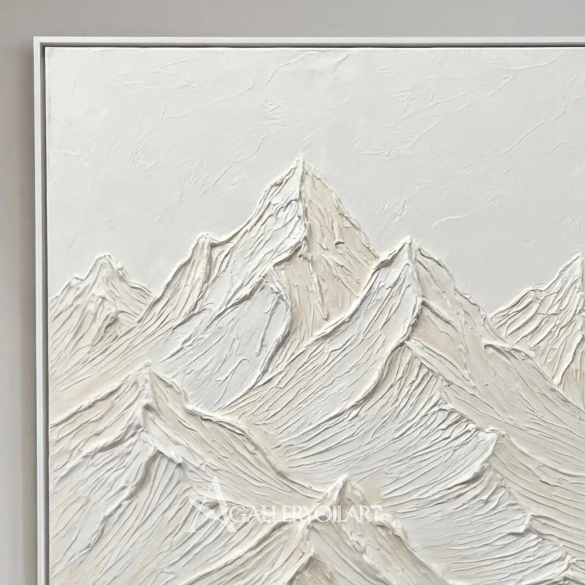Textured-3D-layered-raised-mountain-peaks-Matte-white-ivory-pale-gray-and-soft-stone-wall-art-in-detail
