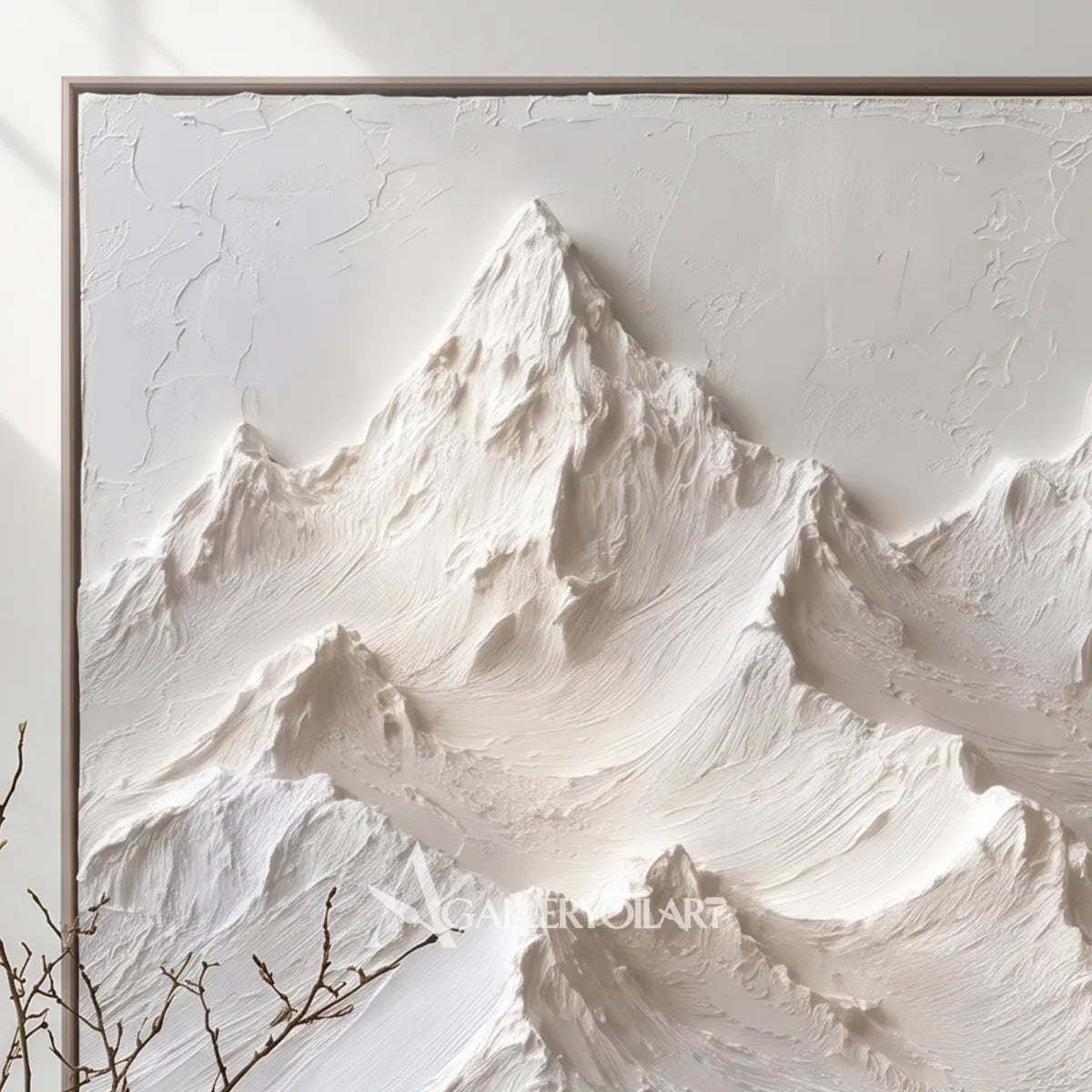 White-mountain-landscape-relief-wall-art-close-up