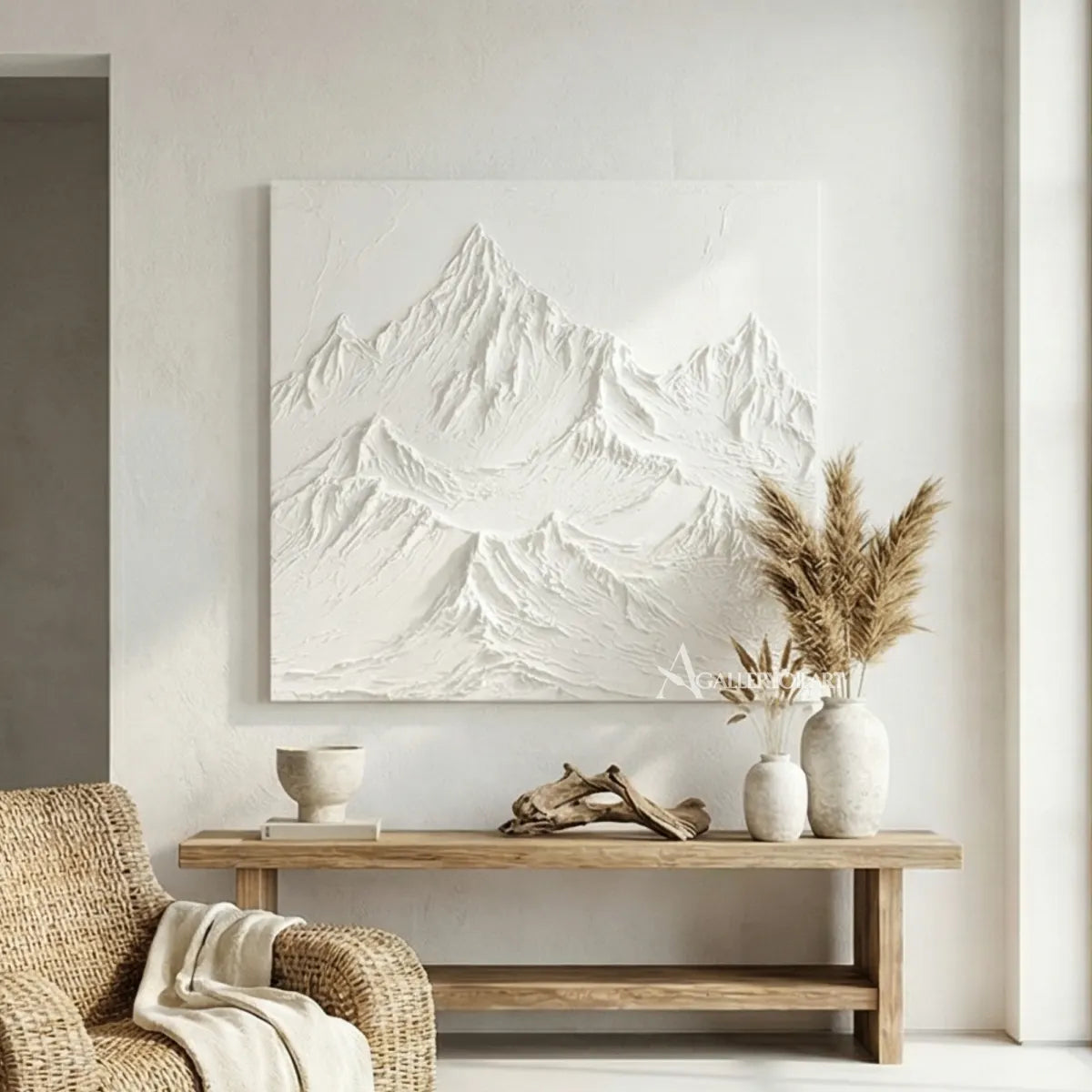 textured-3d-layered-mountain-peaks-matte-white-soft-gray-ivory-and-pale-stone-wall-art-in-console-room