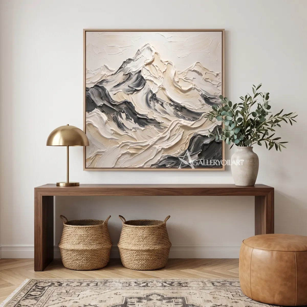 a layered mountain range shaped by sweeping raised strokes-textured-3d-white-modern-entryway