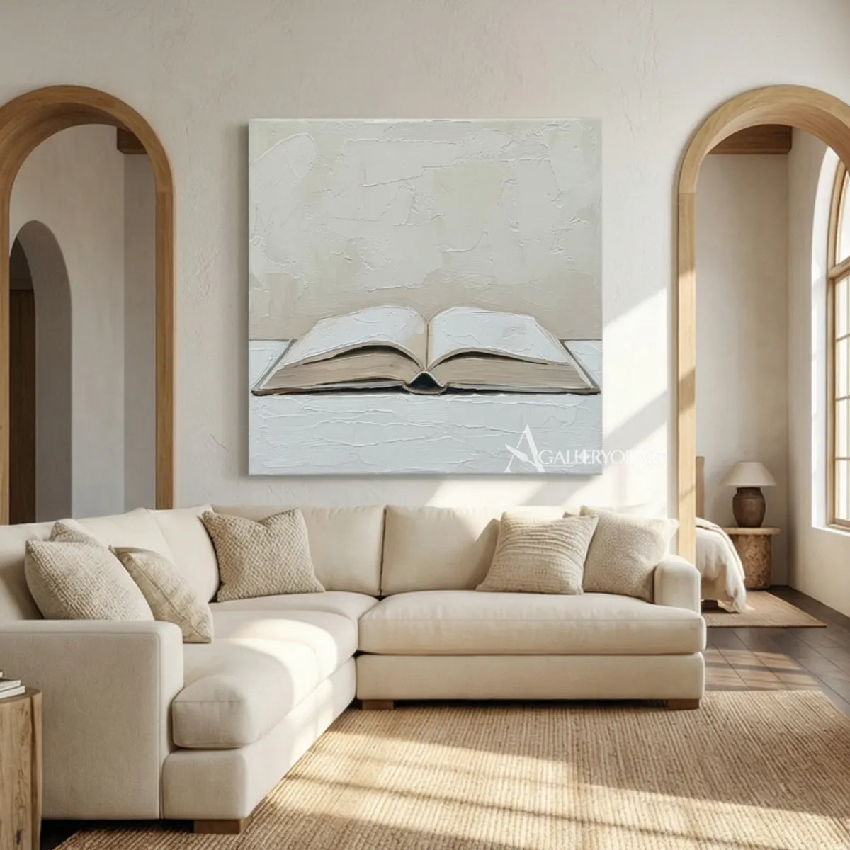 textured-3d-an-open-book-in-raised-relief-ivory-cream-pale-gray-warm-taupe-and-muted-brown-wall-art-in-lounge
