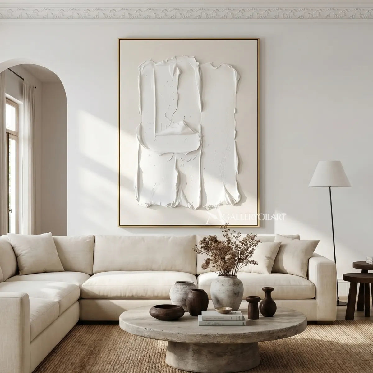 Open-white-textured-3d-relief-wall-art-in-a-living-room