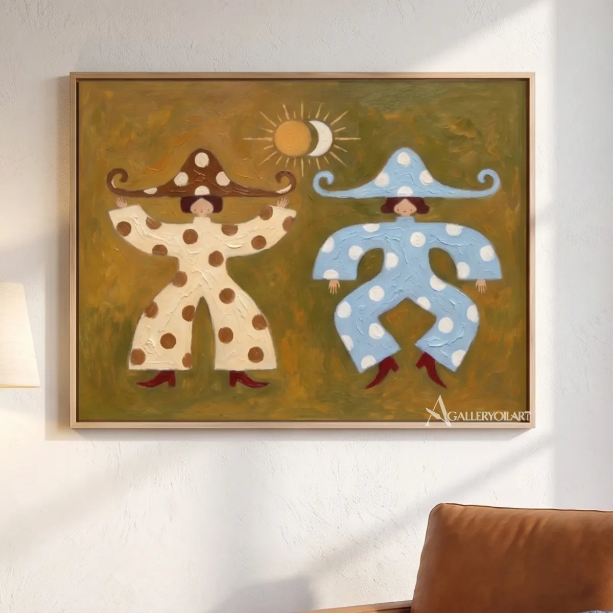 folk-art-paired-figures-in-cream-and-blue-displayed-in-a-warm-lounge