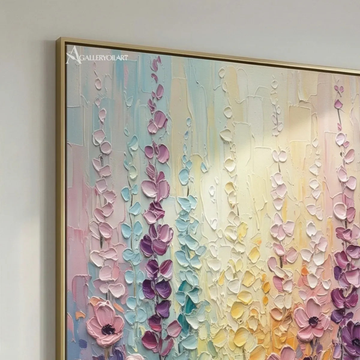 floral-tree-a-field-of-pastel-flowers-soft-pink-lavender-pale-yellow-mint-green-and-deep-green-wall-art-in-close-view