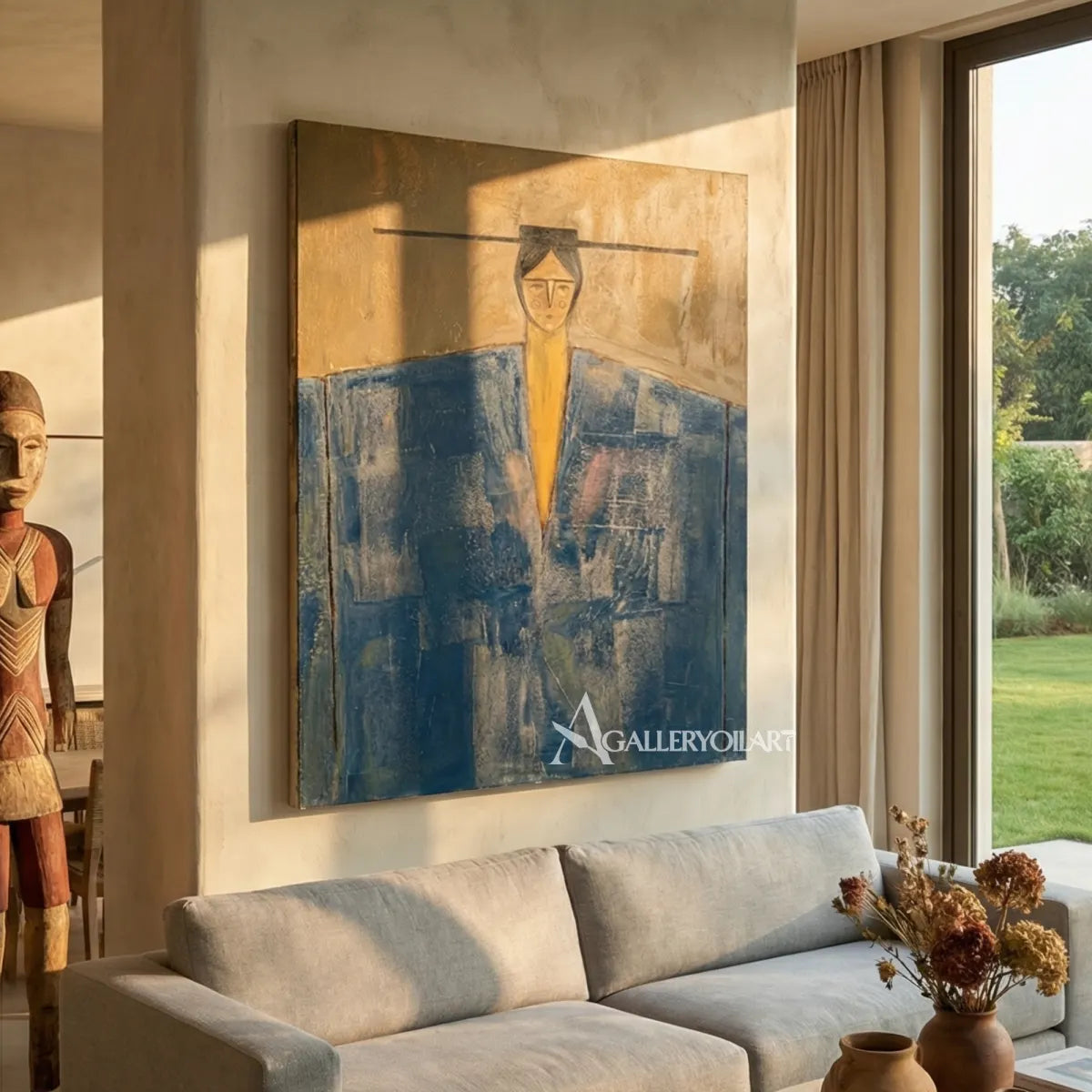portrait-art-of-a-solitary-figure-in-blue-and-ochre-displayed-by-a-bright-window