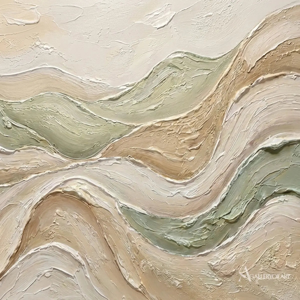 Textured-3D-layered-abstract-ridgelines-beige-wall-art-in-detail-texture