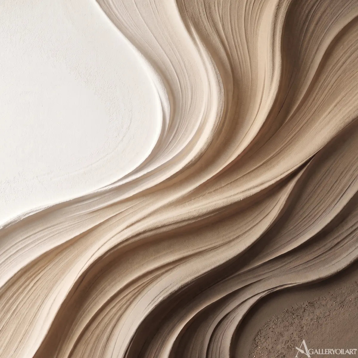 quiet strata textured-3d beige wall art in a warm modern interior 2