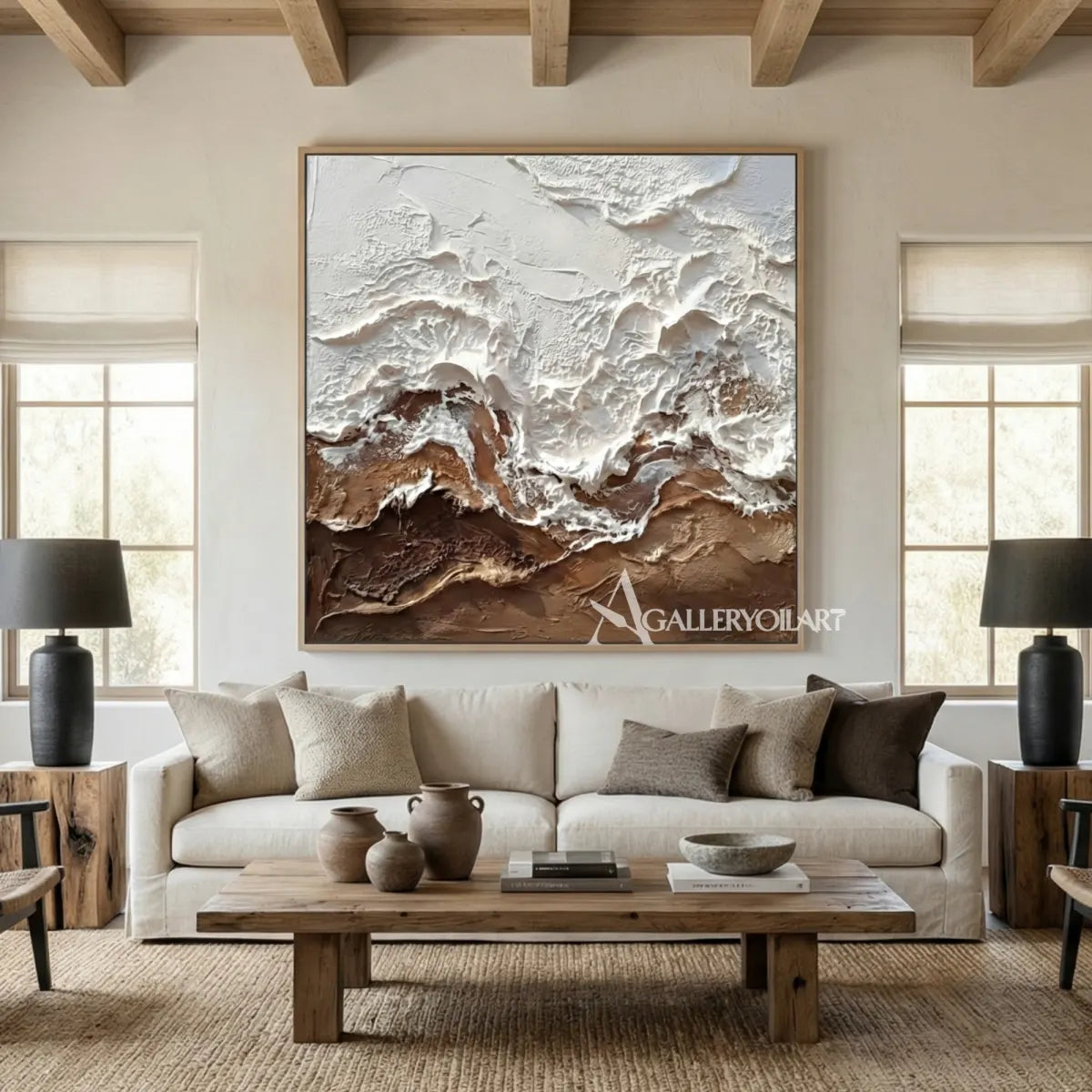 textured-3d-raised-mountain-ridges-matte-white-ivory-umber-brown-taupe-and-charcoal-wall-art-in-lounge