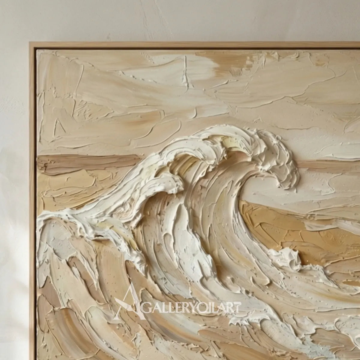 Rising-ocean-breaker-sea-beach-beige-wall-art-close-up-textured-detail
