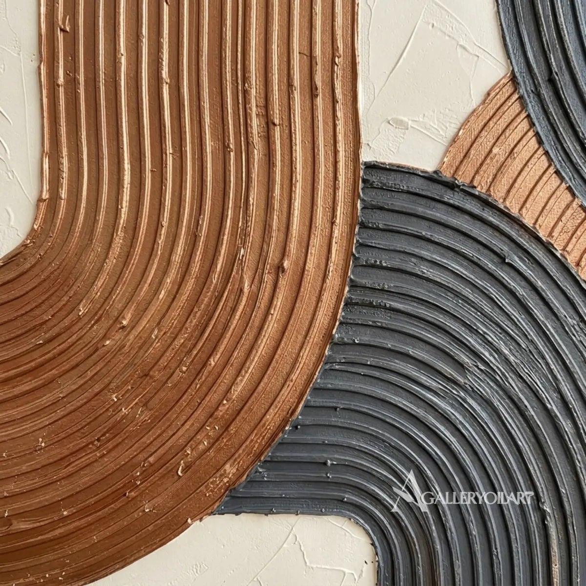 Textured-3D-rounded-earth-rhythm-brown-wall-art-detail
