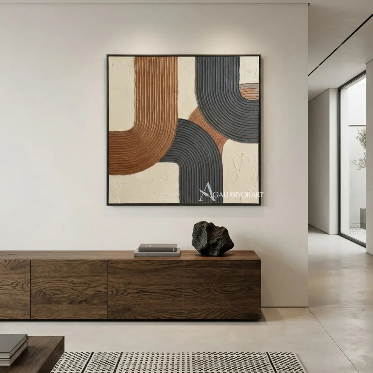Textured-3D-rounded-earth-rhythm-brown-wall-art-interior-3