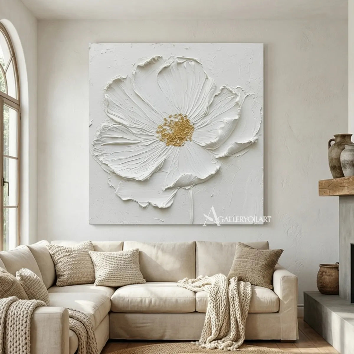 Sculpted-white-flower-floral-tree-relief-wall-art-in-a-bright-living-room