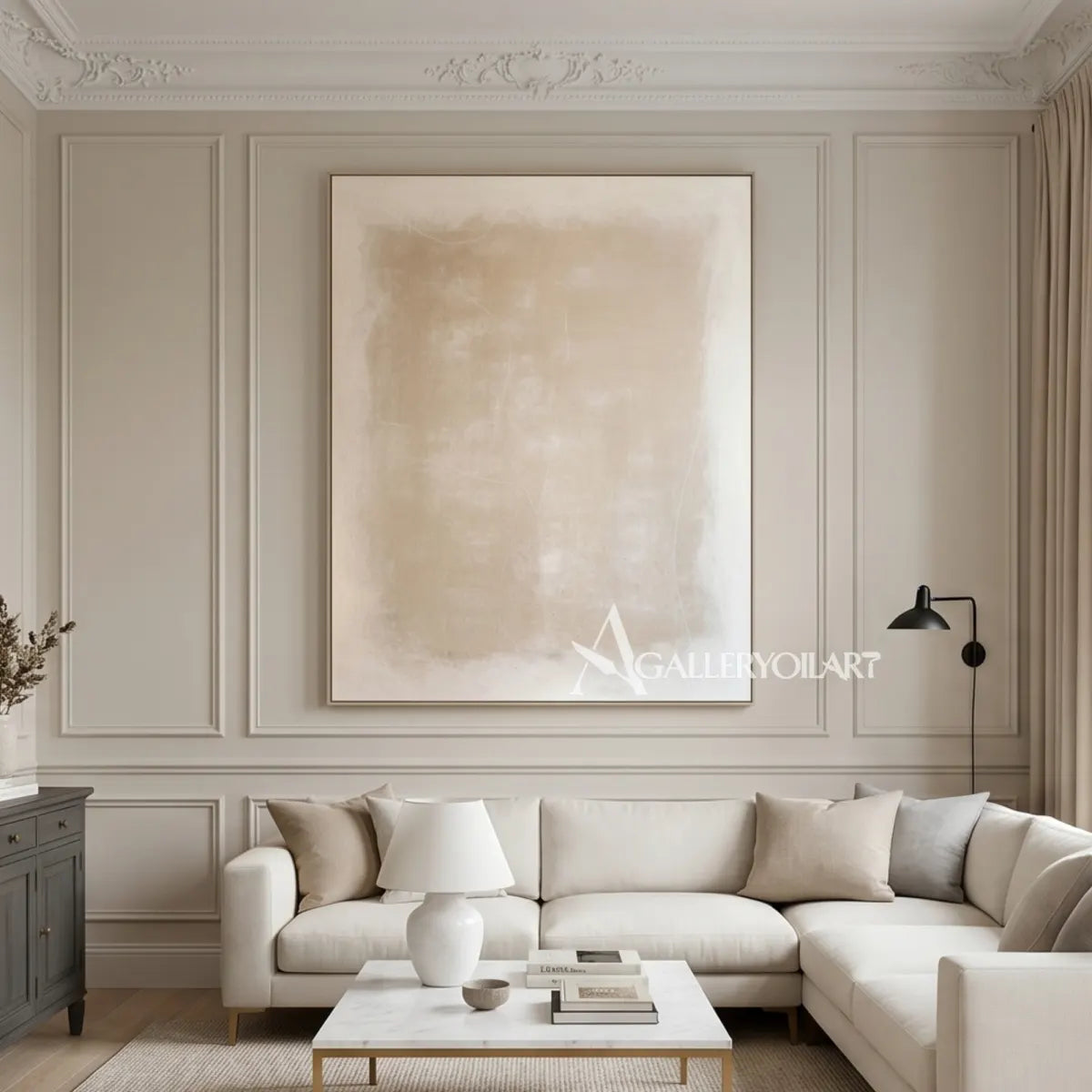 abstract-art-painting-of-a-layered-beige-field-with-faint-white-lines-in-a-formal-living-room