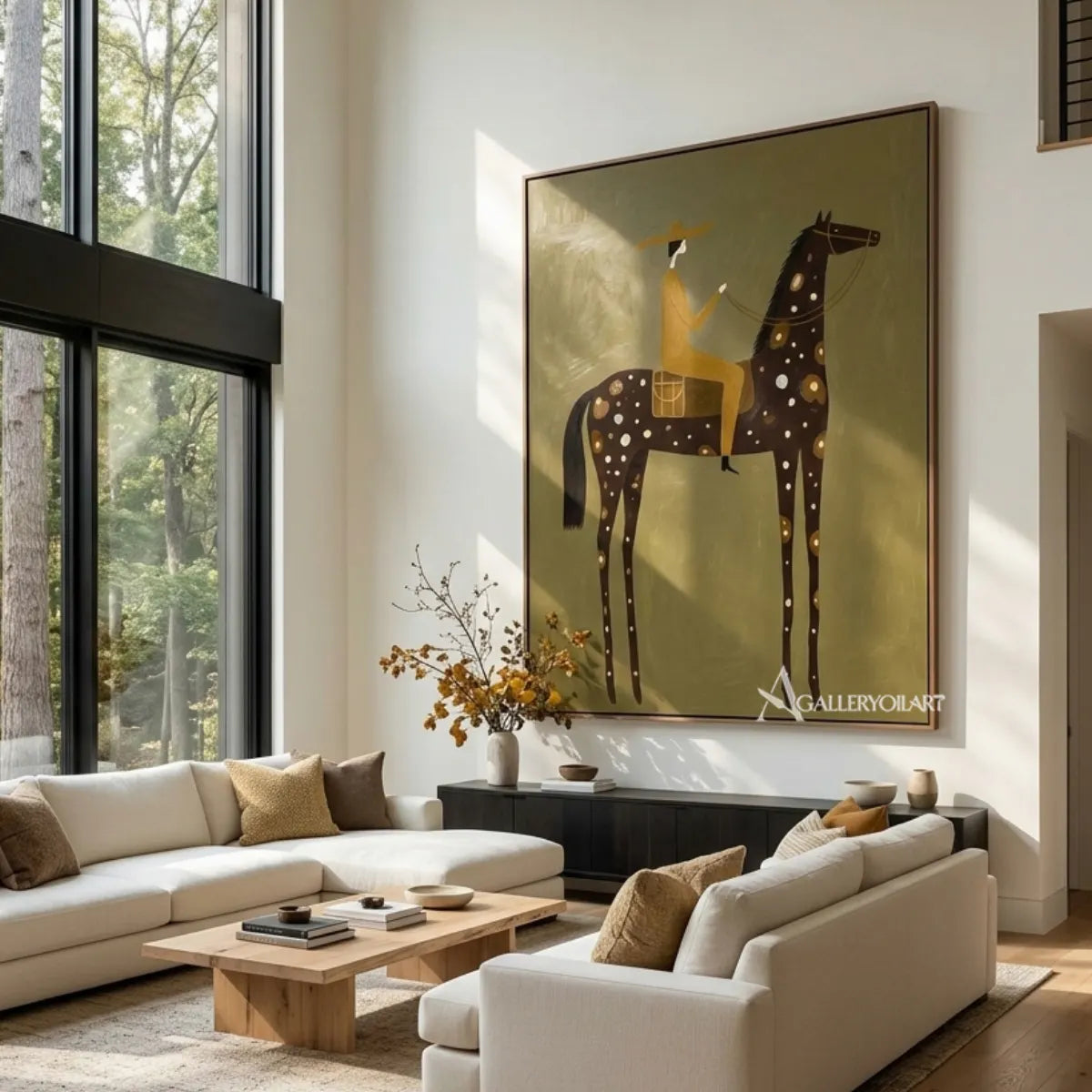 spotted-horsewoman-western-cowboy-green-wall-art-in-a-horse-detail