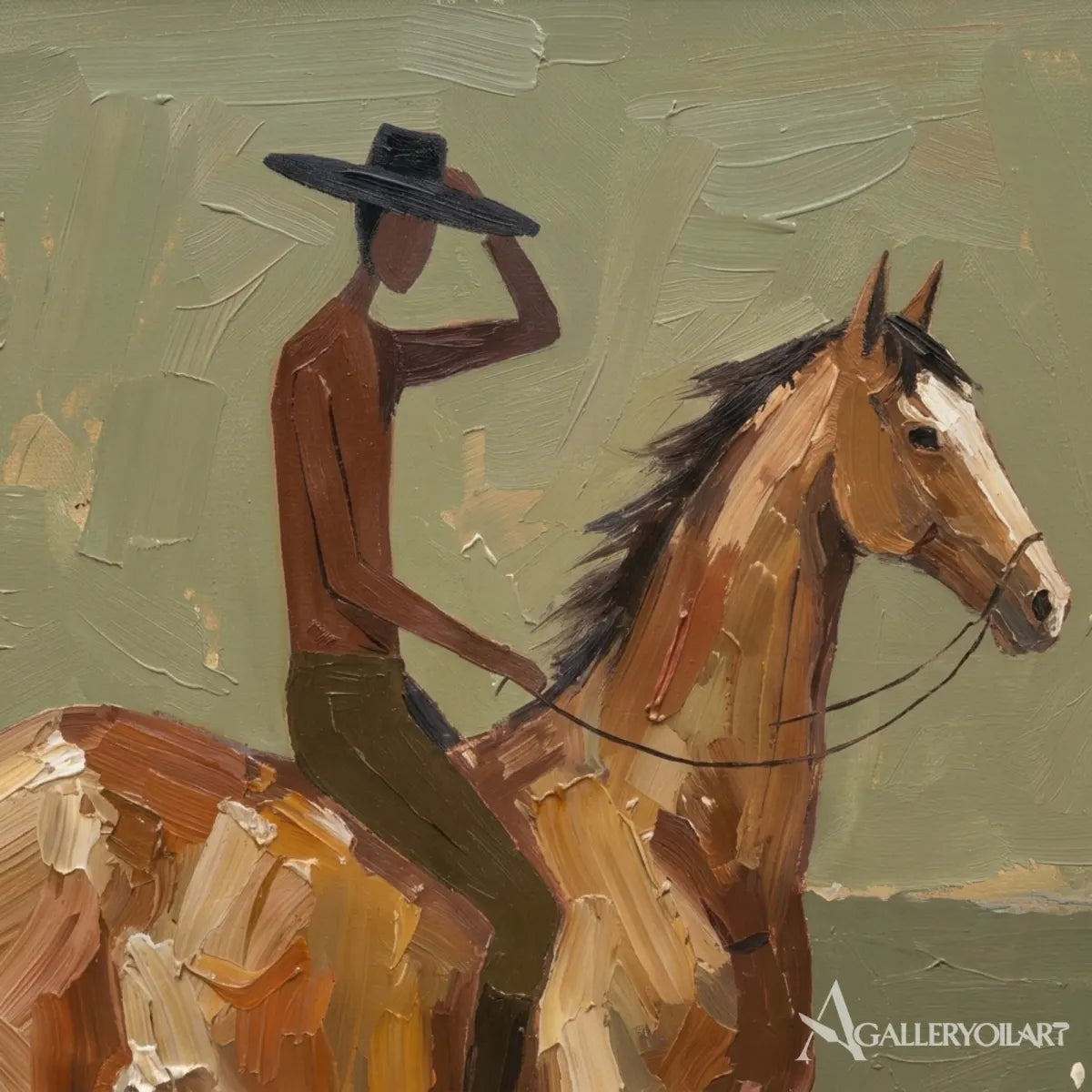 Western-cowboy-sunlit-rider-on-brown-horse-in-a-hallway