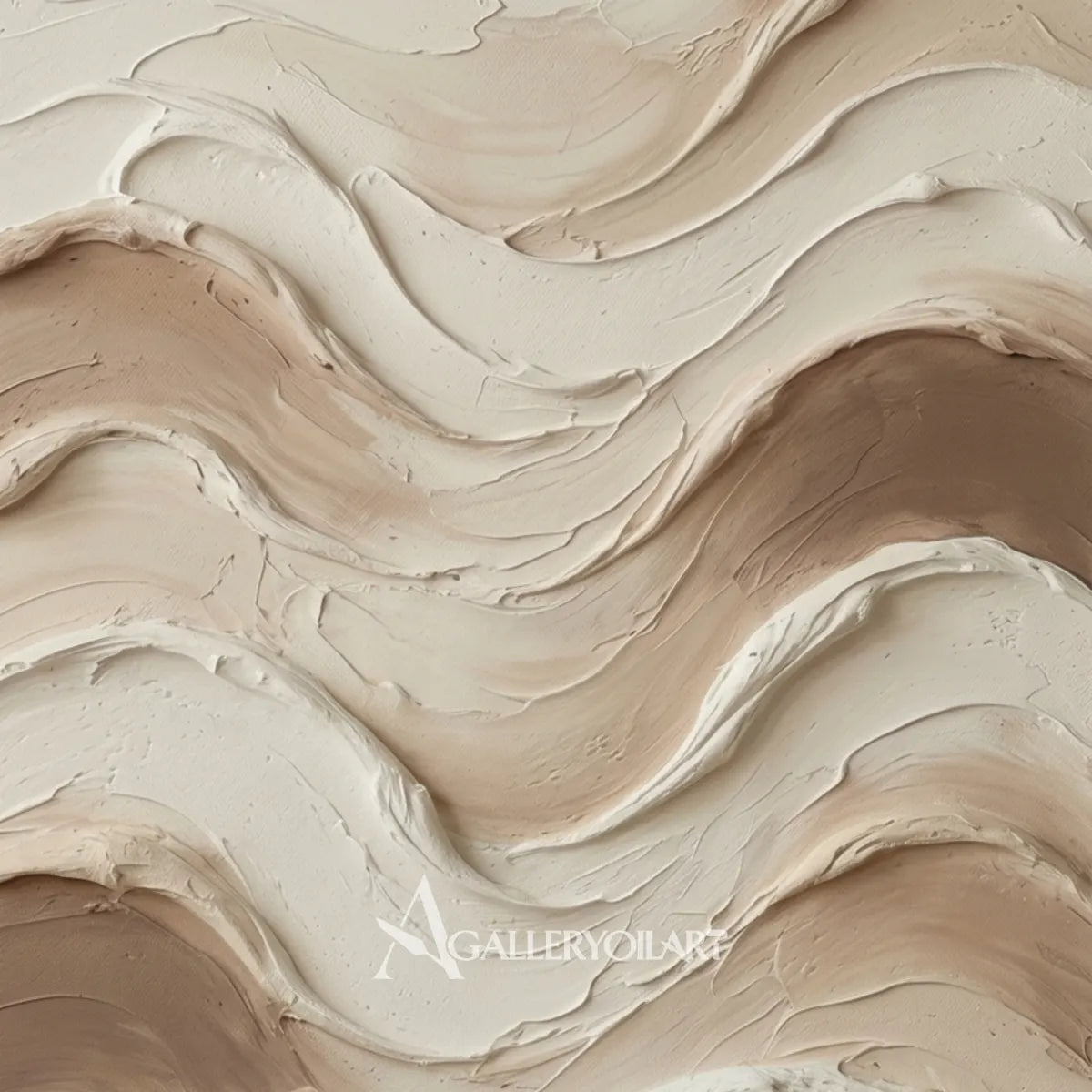 Textured-3d-wave-layers-brown-wall-art-in-a-living-room