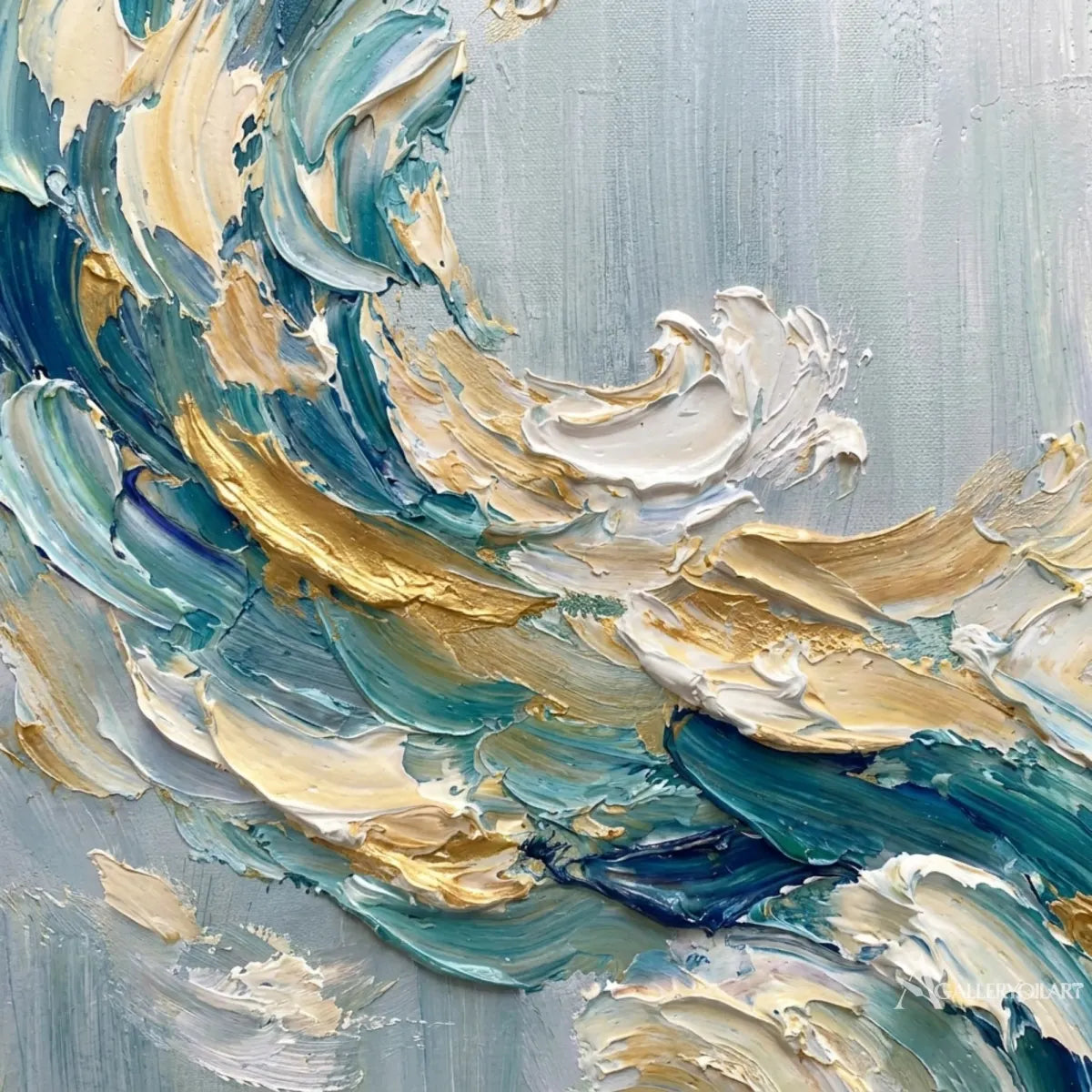 Textured-3D-curling-abstract-wave-blue-wall-art-in-detail-texture