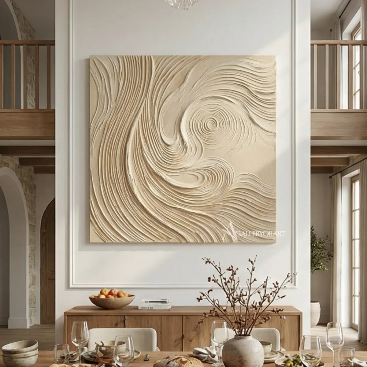 textured-3d-turning-relief-currents-ivory-sand-beige-warm-taupe-and-soft-cream-wall-art-in-dining-room