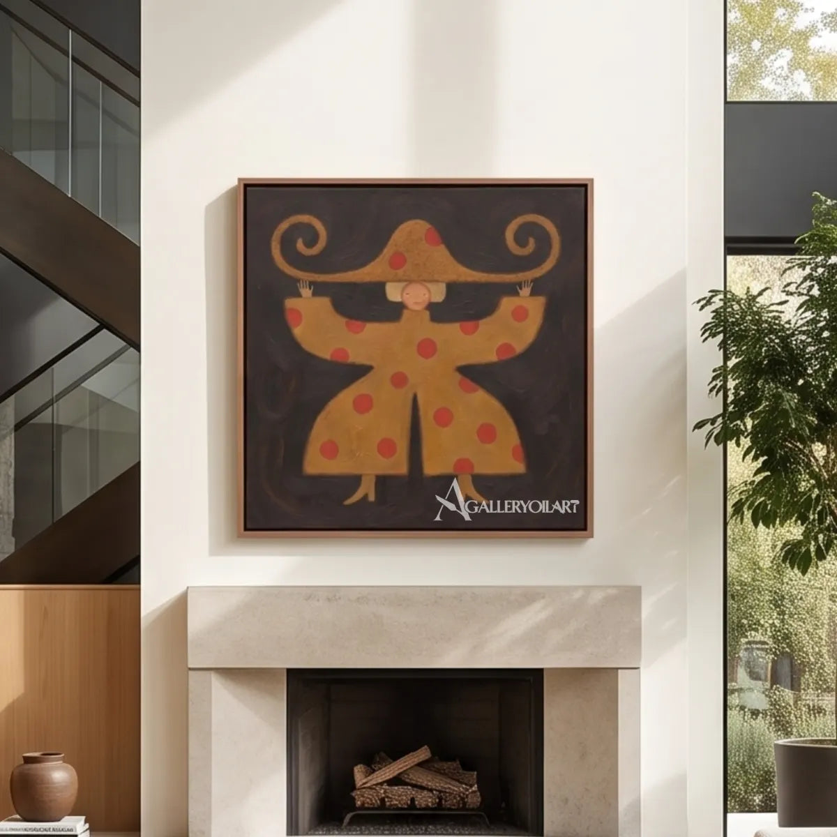 folk-art-dancer-in-a-wide-dark-brim-above-a-fireplace